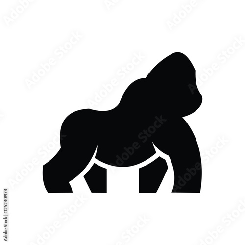 Muscular gorilla walking leisurely illustrator logo design 