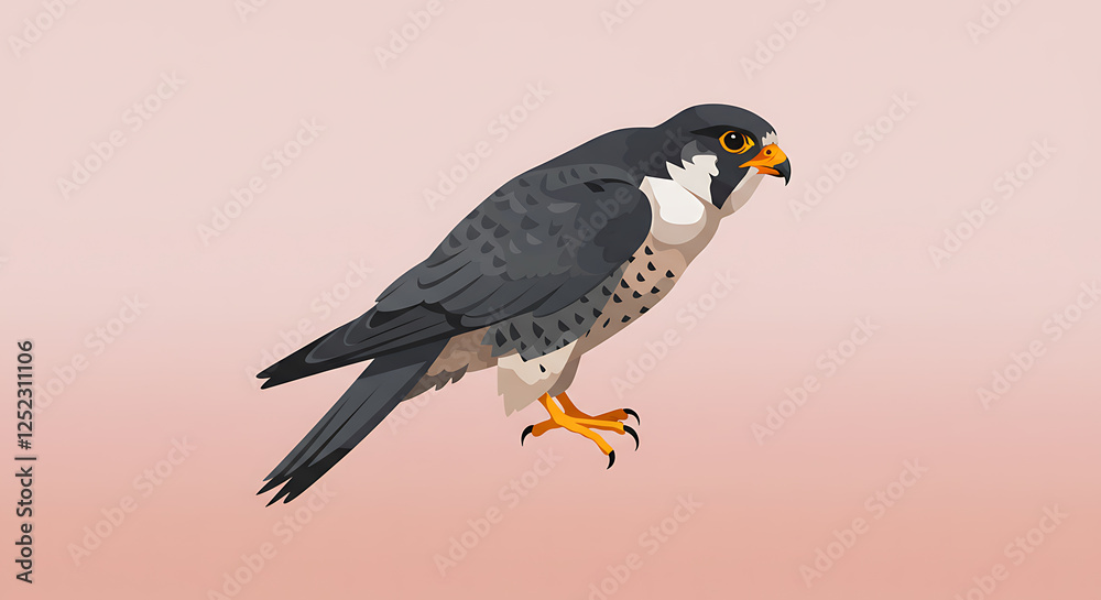 Majestic Peregrine Falcon: A Bird of Prey in Profile Majestic Peregrine Falcon: A Bird of Prey in Profile
