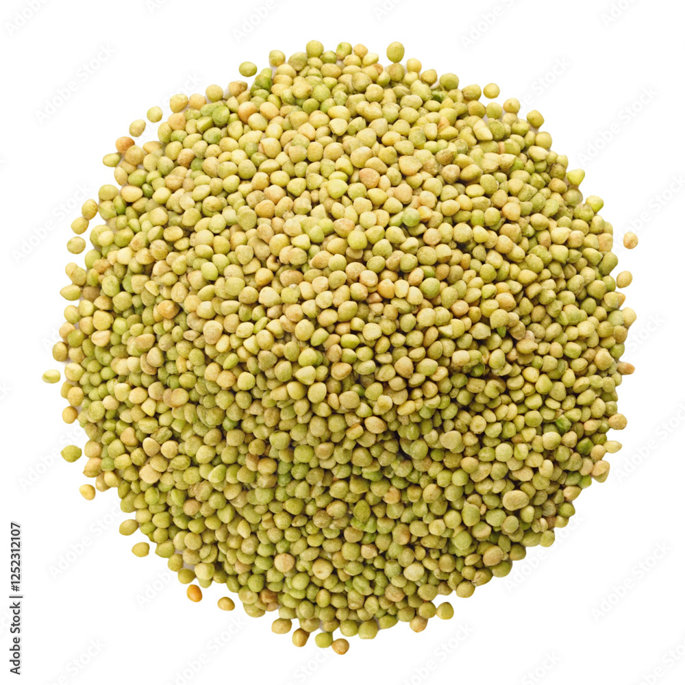 Green Buckwheat Isolated on White Background, Top View Green Buckwheat Isolated on White Background, Top View