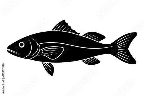 Barramundi Fish silhouette vector, fish vector illustration 