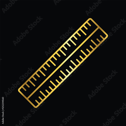 gold color ruler, icon, flat, sticker label minimalist design for digital and print projects
 Graphic Design Icons Making a Huge Impact on Visual Aesthetics