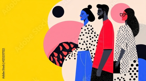 Stylish People in Colorful Art