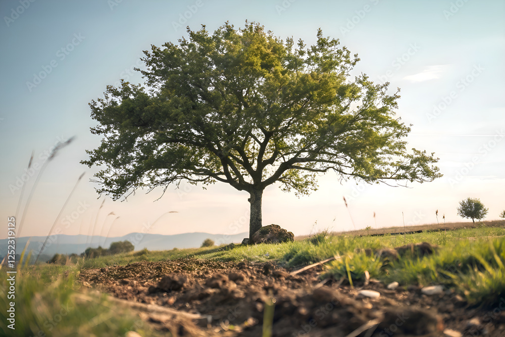 tree in the fog. lonely tree on green field. lonely tree in the morning. Spring field. tree in the fog. lonely tree on green field. lonely tree in the morning. Spring field.