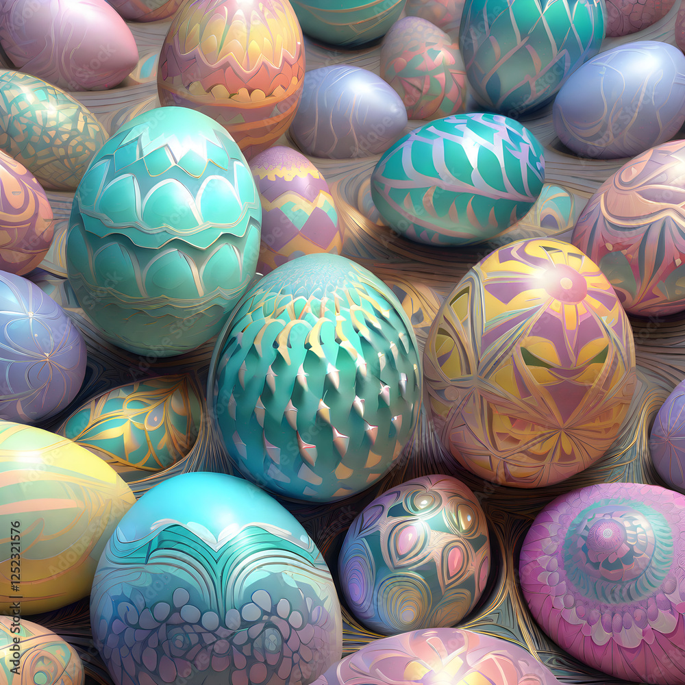 Obraz premium Exquisitely Decorated Easter Eggs 15