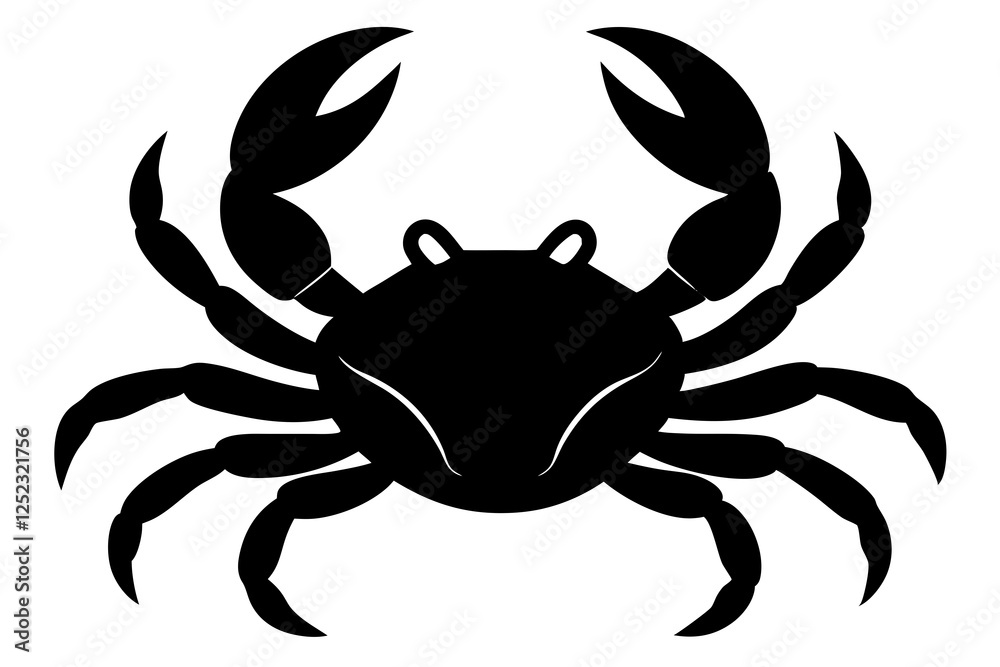 Crab icon Black silhouette vector illustration Crab icon Black silhouette vector illustration
