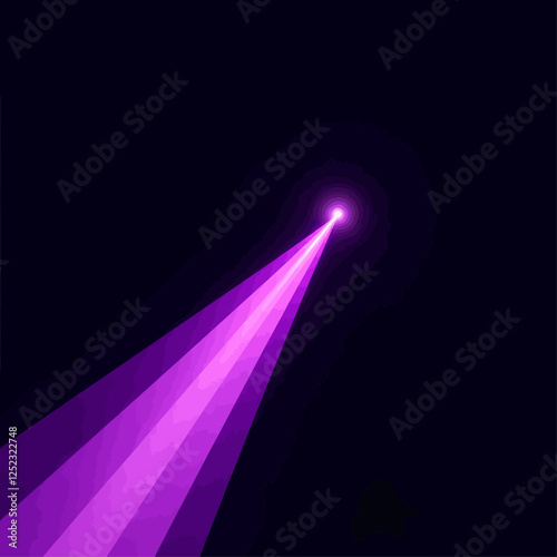 Purple Laser Beam in Dark Atmospheric Background