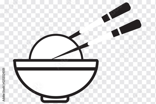 Chopstick and Bowl set. Vector illustration of Chopstick. Vector illustration of a food sticker. Variety of Chopsticks Design.