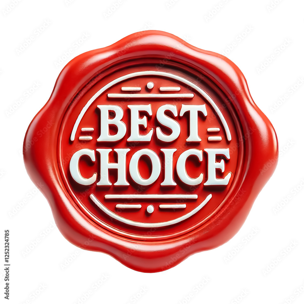 Label with Best Choice text on red label on white background Label with Best Choice text on red label on white background