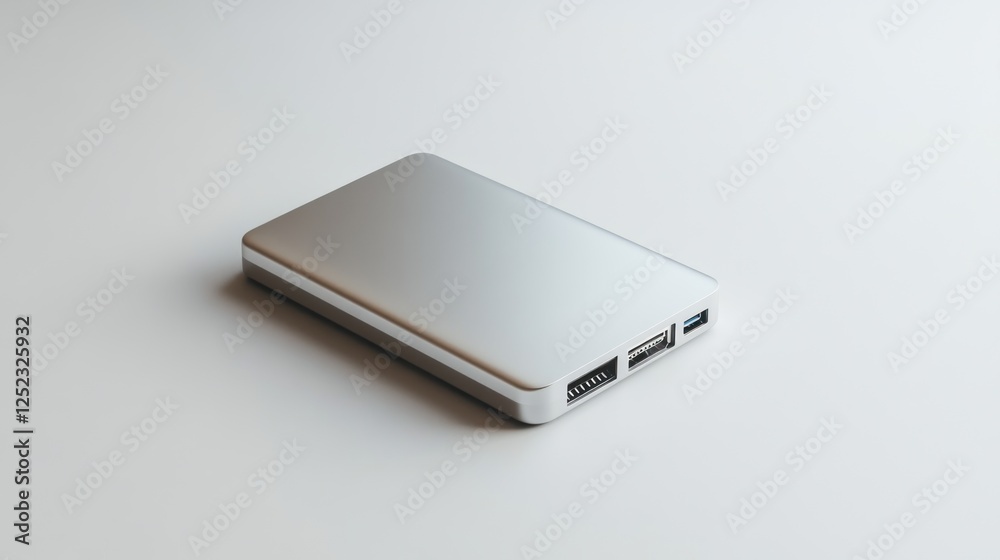 Silver external hard drive on white background (2) Silver external hard drive on white background (2)