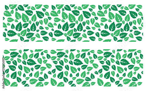 Mint leaves flat vector icon illustration design template v.23