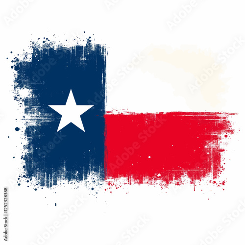 Distressed Lone Star Flag with Splatter Effect