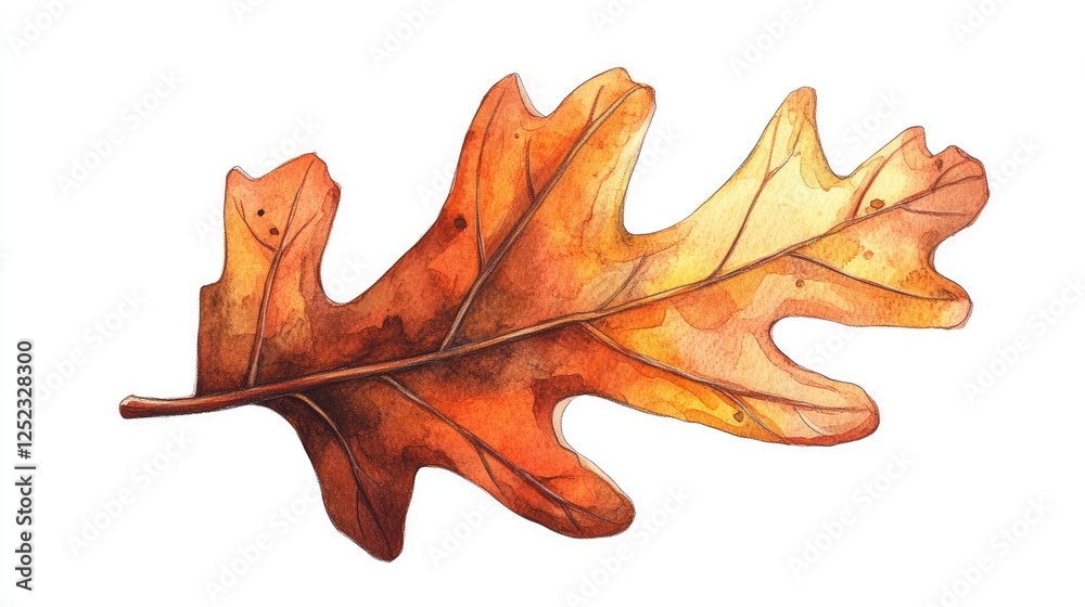 Autumn oak leaf hand-drawn illustration Autumn oak leaf hand-drawn illustration
