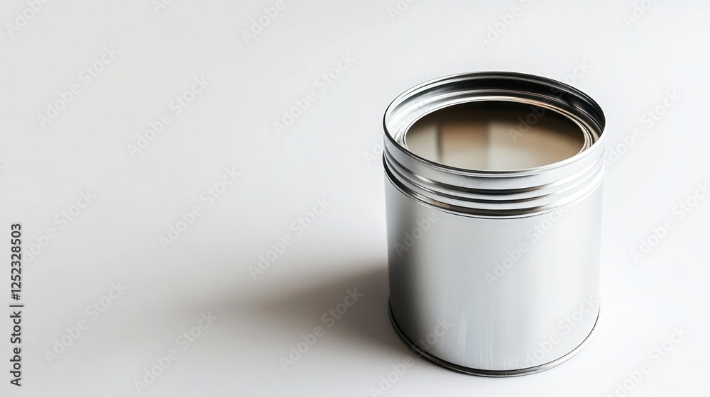 Open metal tin on white background, packaging mockup Open metal tin on white background, packaging mockup