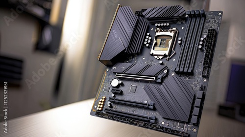 Modern Computer Motherboard Displaying Advanced Components