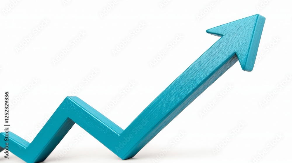 A teal upward arrow, symbolizing growth and progress, points towards a bright future, illustrating success and achievement. A teal upward arrow, symbolizing growth and progress, points towards a bright future, illustrating success and achievement.
