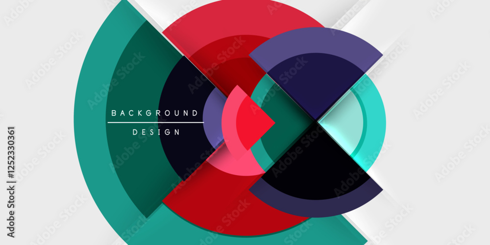 Circle and semi circle geometric background. Vector Illustration For Wallpaper, Banner, Background, Card, Book Illustration, landing page Circle and semi circle geometric background. Vector Illustration For Wallpaper, Banner, Background, Card, Book Illustration, landing page