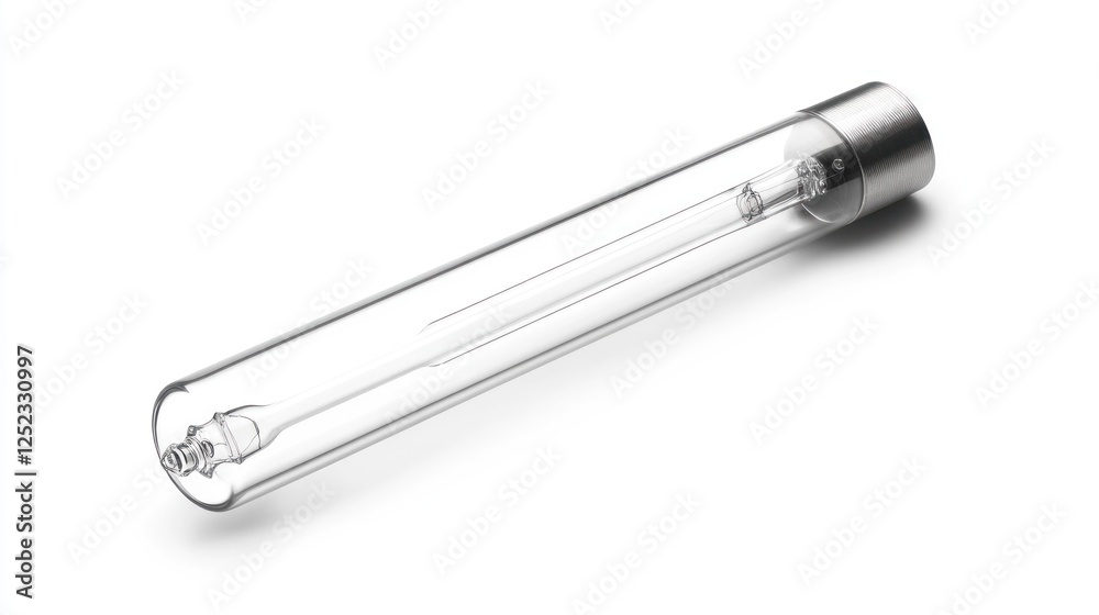 Glass tube, lab equipment, clean background, science research, medical illustration Glass tube, lab equipment, clean background, science research, medical illustration