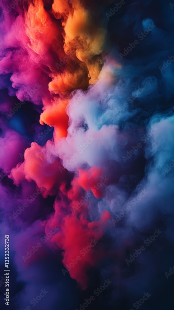 colorful abstract smoke in dark background, creative art concept colorful abstract smoke in dark background, creative art concept