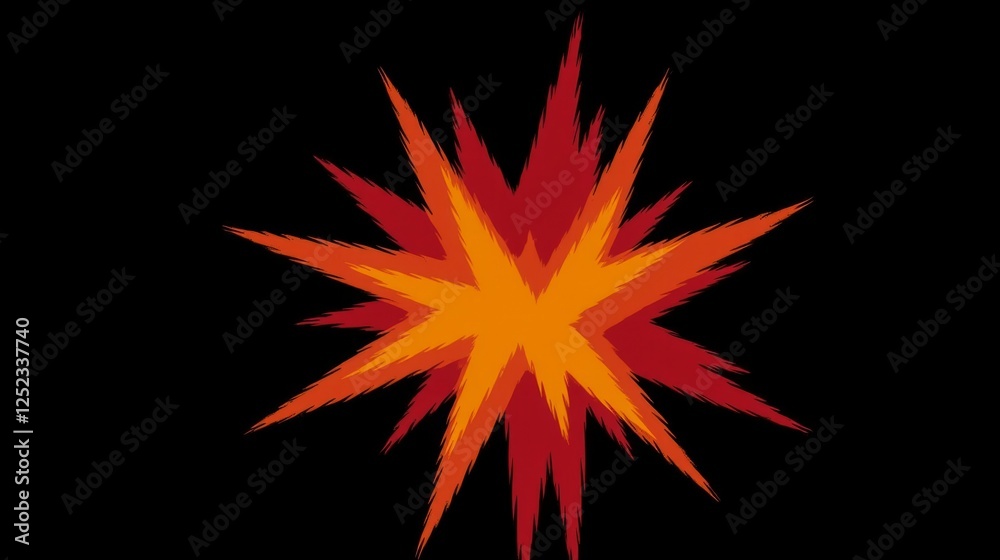 Bright Colorful Explosion Graphic with Sharp Edges and Vivid Colors Bright Colorful Explosion Graphic with Sharp Edges and Vivid Colors