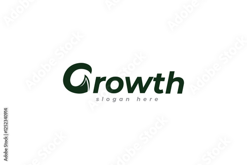 G letter and leaf growth logo design. Abstract logo design