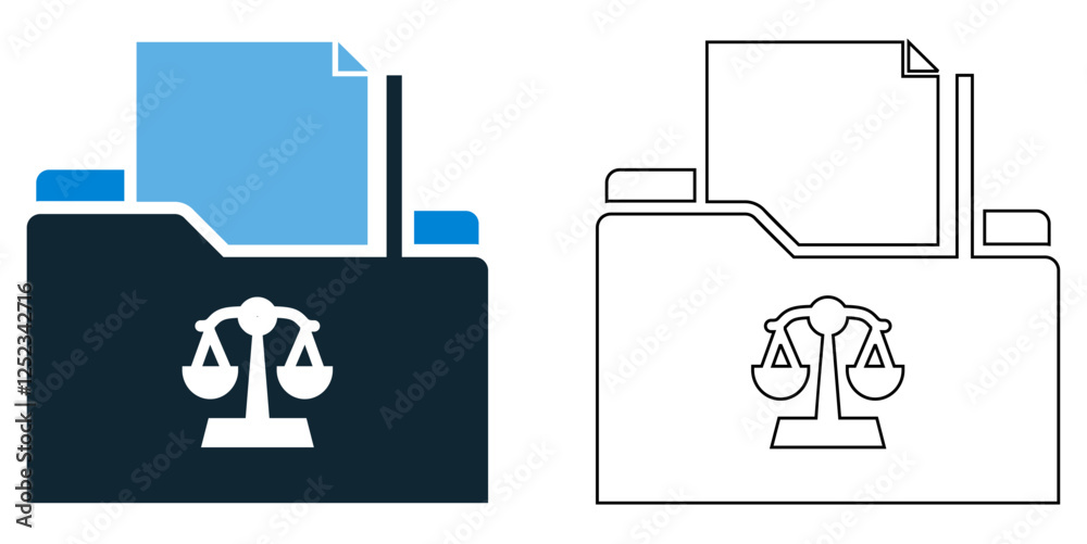 Legal filing icon vector, law documents, case management, and record keeping, legal and office use, pictogram symbol ui and ux design, glyphs and stroke line 