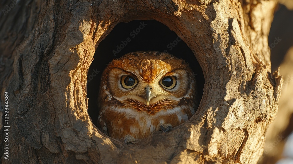 Spectacular Owl in Tree Hollow Spectacular Owl in Tree Hollow