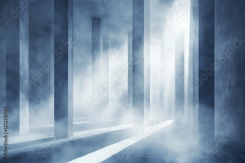 Wallpaper Mural Empty room with light and pillar, door to heaven concept. Torontodigital.ca