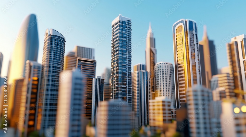 Obraz premium Modern City Skyline View