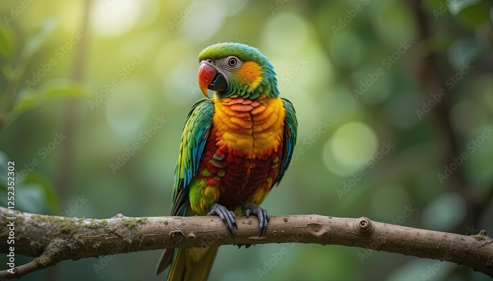 Obraz premium Lush environment with vibrant parrot