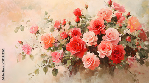 Captivating floral arrangements featuring roses garden artwork bright colors close-up aesthetic beauty