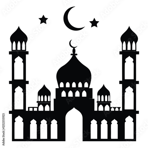 Spiritual Mosque Silhouettes Peaceful Islamic Landmark Vector Set