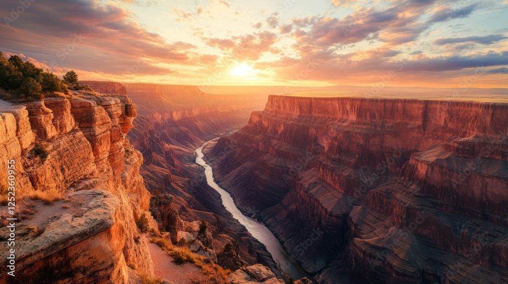 Grand Canyon sunset panorama river, cliffs, travel Grand Canyon sunset panorama river, cliffs, travel
