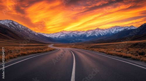 Wallpaper Mural Winding road through mountains at sunset; travel, adventure Torontodigital.ca