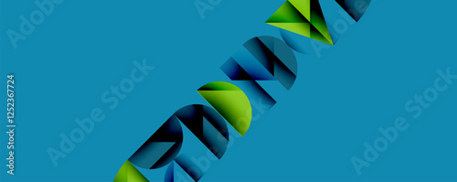 Abstract geometric pattern with intersecting circles and triangles in gradients. The high-contrast composition creates depth and a dynamic, modern aesthetic