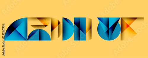 Minimal geometric abstract background. Circle square and triangle design