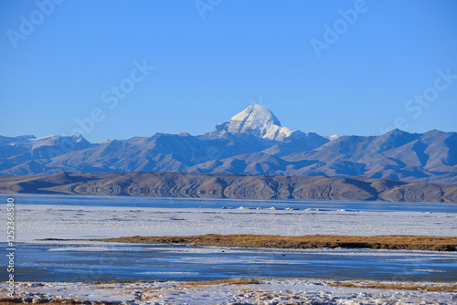 Mount Kailash and mapang yongcuo landscape in tibet, China photo