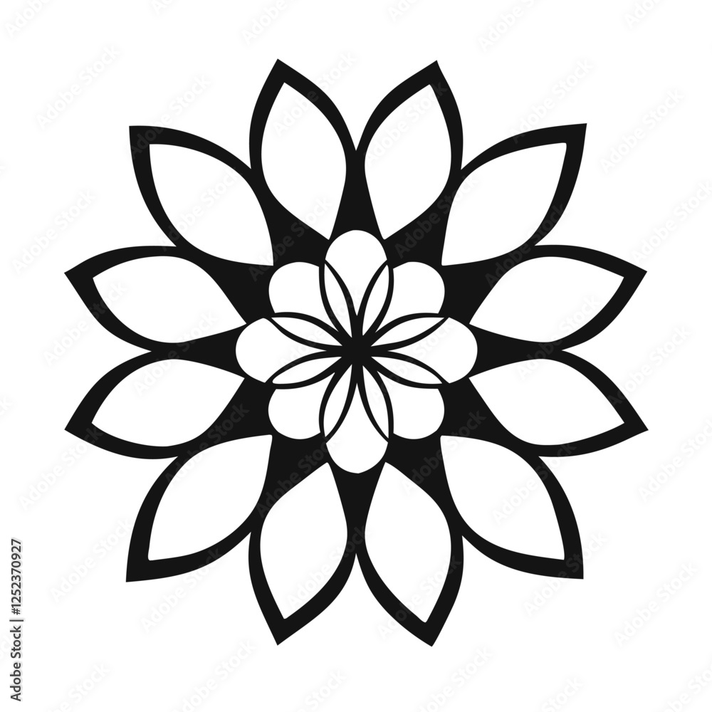 Fototapeta premium Black and white normal Mandala 3