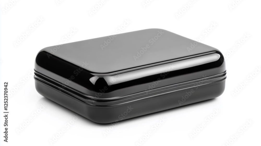 Modern and Sleek Black Portable Storage Case on White. Generative AI Modern and Sleek Black Portable Storage Case on White. Generative AI