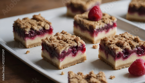 Wallpaper Mural raspberry crumble bars on a plate Torontodigital.ca