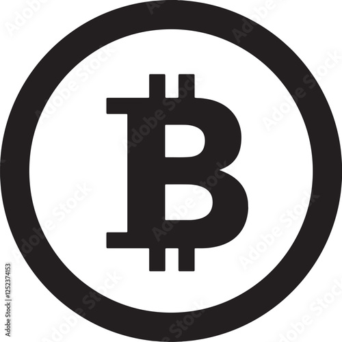 Printable vector illustration of bitcoin icon