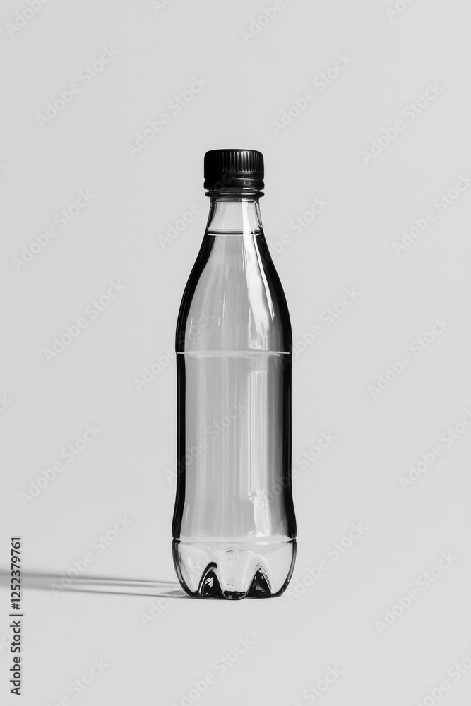 Fototapeta premium Still water in a plastic bottle, drink freshness concept, indoor clean background