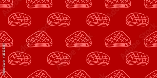 doodle steak pattern background. doodle meat pattern background. Beef Meat Seamless Pattern background.