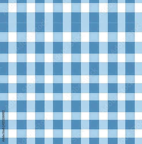 Blue and White Gingham Pattern - Textile Design Background