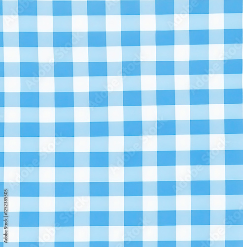 Blue and White Gingham Pattern - Textile Design Background