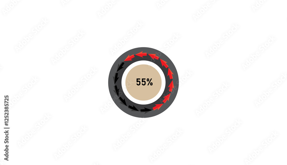 Waiting circle red Loading Bar with arrow Waiting circle red Loading Bar with arrow