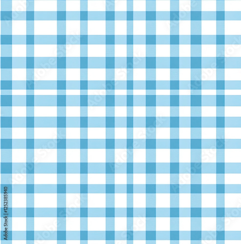 Blue and White Gingham Pattern - Textile Design Background