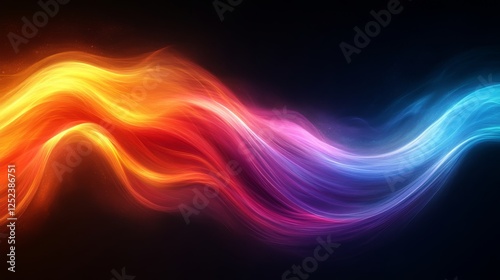 Wallpaper Mural Colorful abstract wave pattern on dark background, dynamic energy flow concept Torontodigital.ca