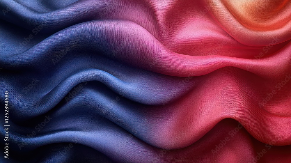Obraz premium Abstract Gradient Background with Blue and Red Waves in Luxurious Fabric Design