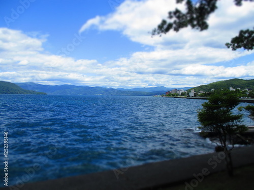 Lake Toya, Hokkaido, Japan -  Diorama Effect photo