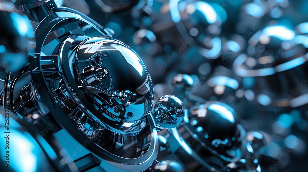 A futuristic, abstract image of a metallic object. A futuristic, abstract image of a metallic object.